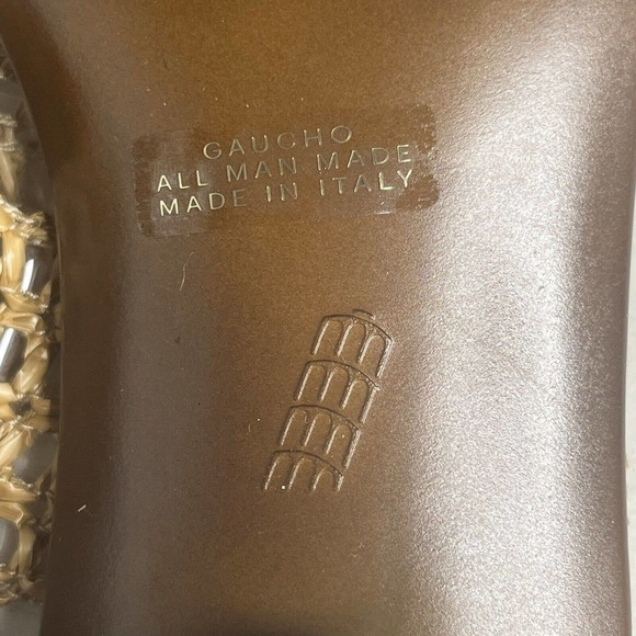 Toscanella Women’s Size 8 Gaucho Sandals Slides Raffia Chunky Heel Italy NEW - Picture 11 of 12